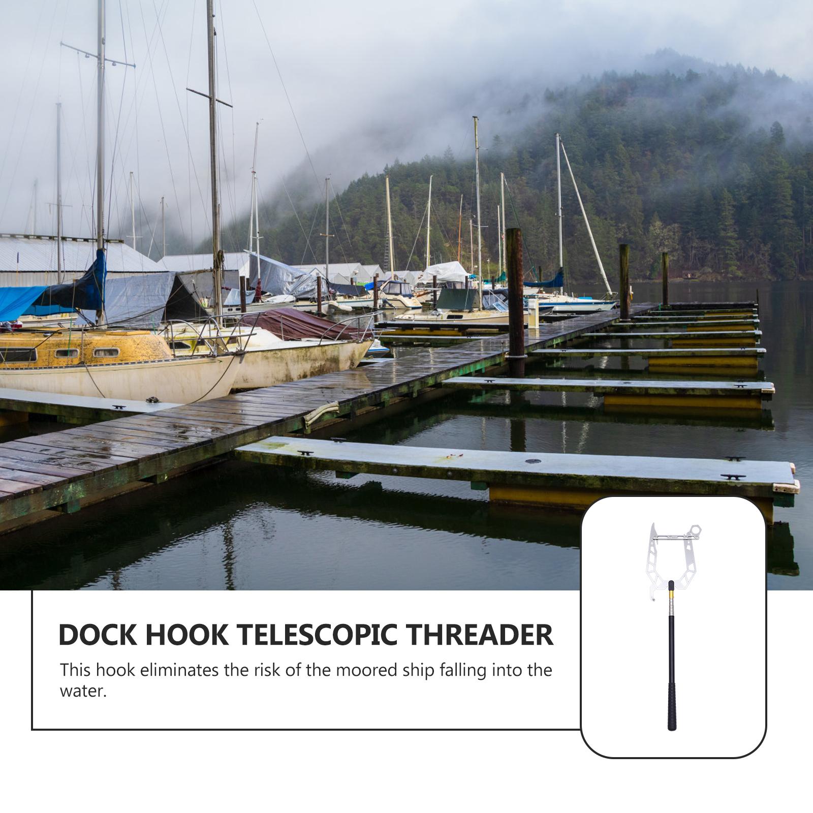 Telescopic Boat Hook 40cm to 140cm Stainless Steel Marine Grade for Tying Ropes Unlock Portable Ship Accessories