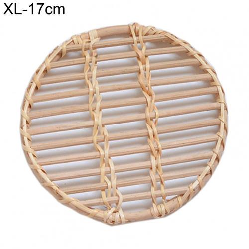 Tkane rattanowe taca przekąnarty kawa mata na stół fotografia rekwizyty Dom dekoracje kubek robić izolacji termicznej mata robić przechowywania kuchni: XL