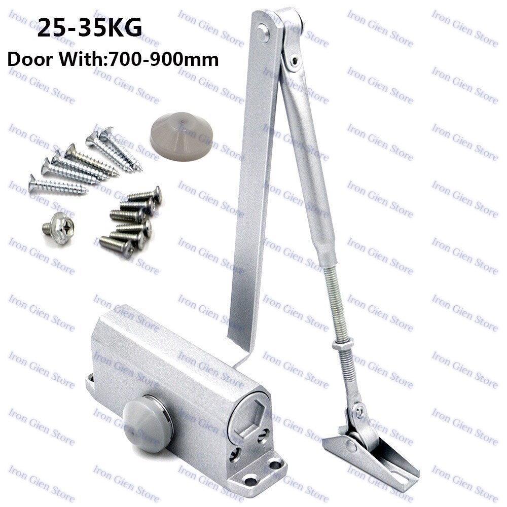 25-35KG Overhead Automatic Door Closers Hydraulic Operated Door Security System Aluminium Adjustable Closing/Latching Speed