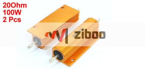 2 stuks 100 watt 20 ohm goudkleurige aluminium behuizing draadgewonden weerstanden 60 x 21mm.