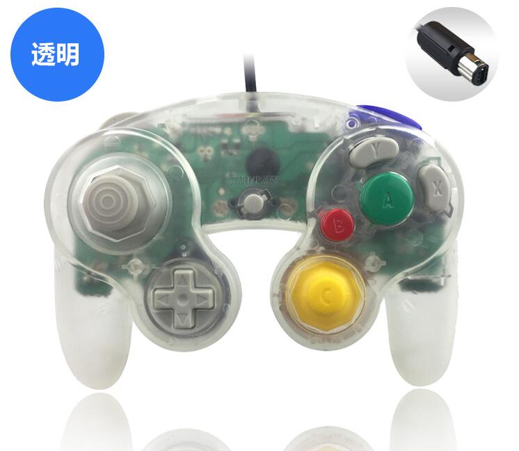 Transparente farbe für ngc gamepad ein-tasten-kabel-gamecontroller-joystick für g-amec-ube für gc