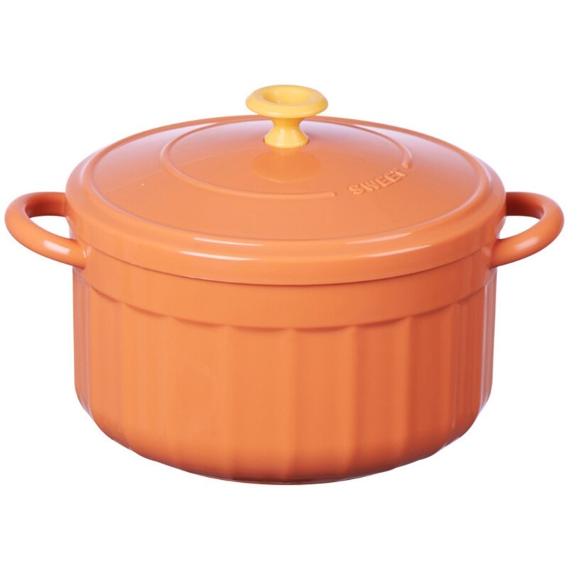 Handheld Bowl Anti-scald Noodle Soup Rice Ramen Bowl w 2 Handle Japanese Style Kitchen Tableware Blue/Cyan/Orange/Yellow: 3