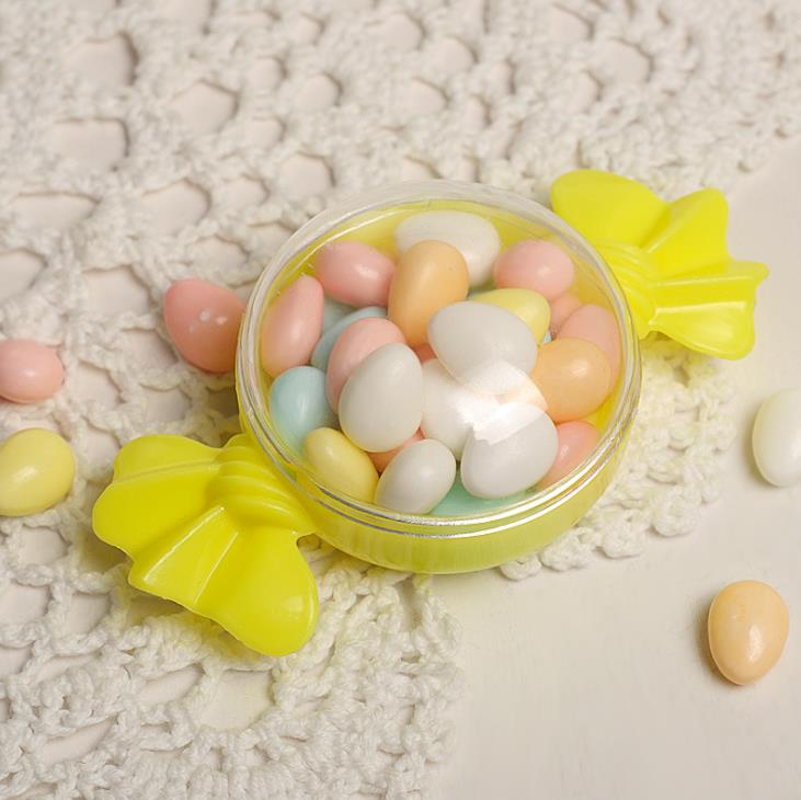 12 stk/sæt søde plastik slik æsker slik form slik æske runde chokolade æsker bryllup fødselsdag baby shower dekoration