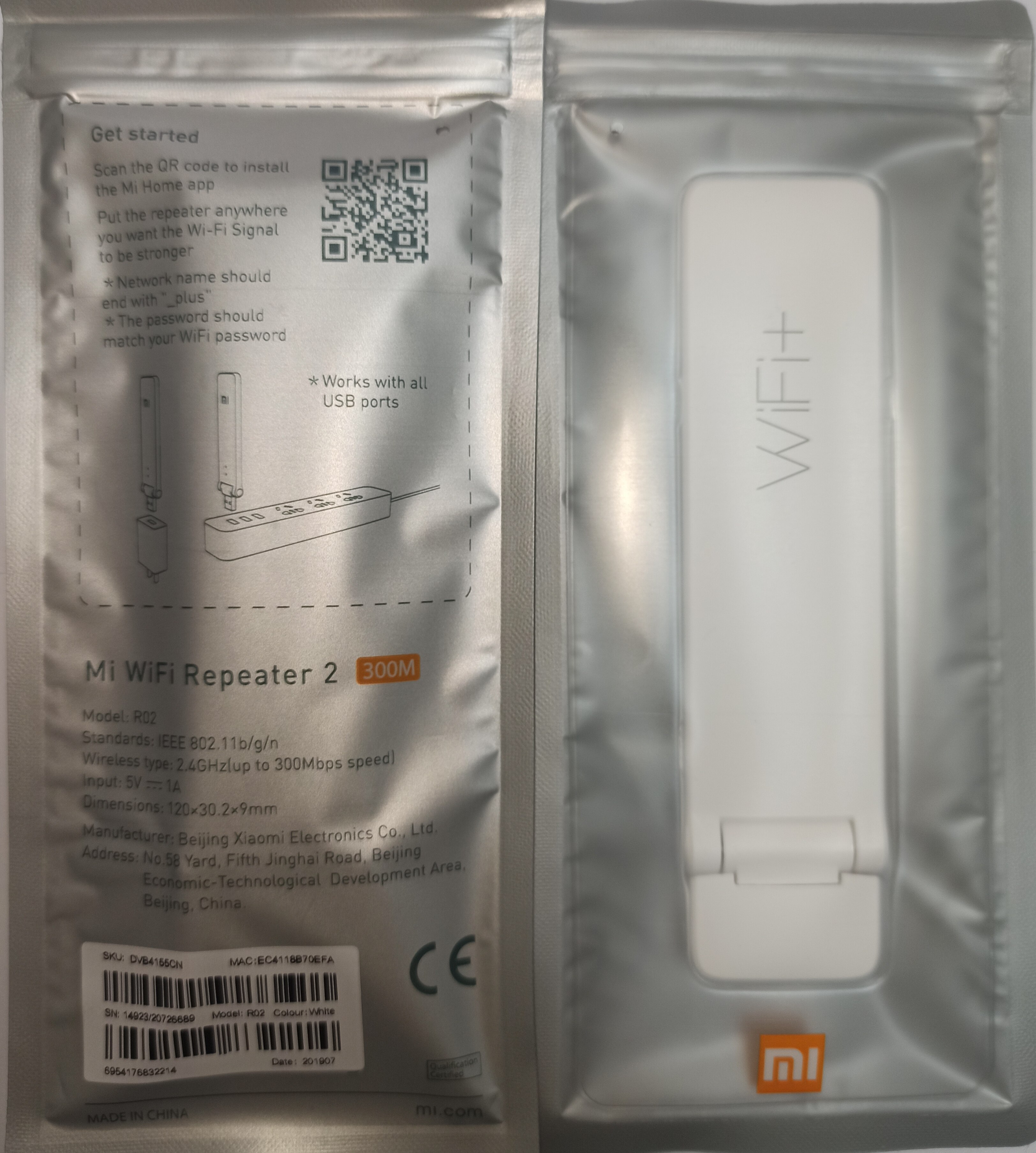Originele Xiaomi Wifi Repeater 2 Universele Extender Versterker Wifi Extender Repeater 300Mbps 802.11n Draadloze