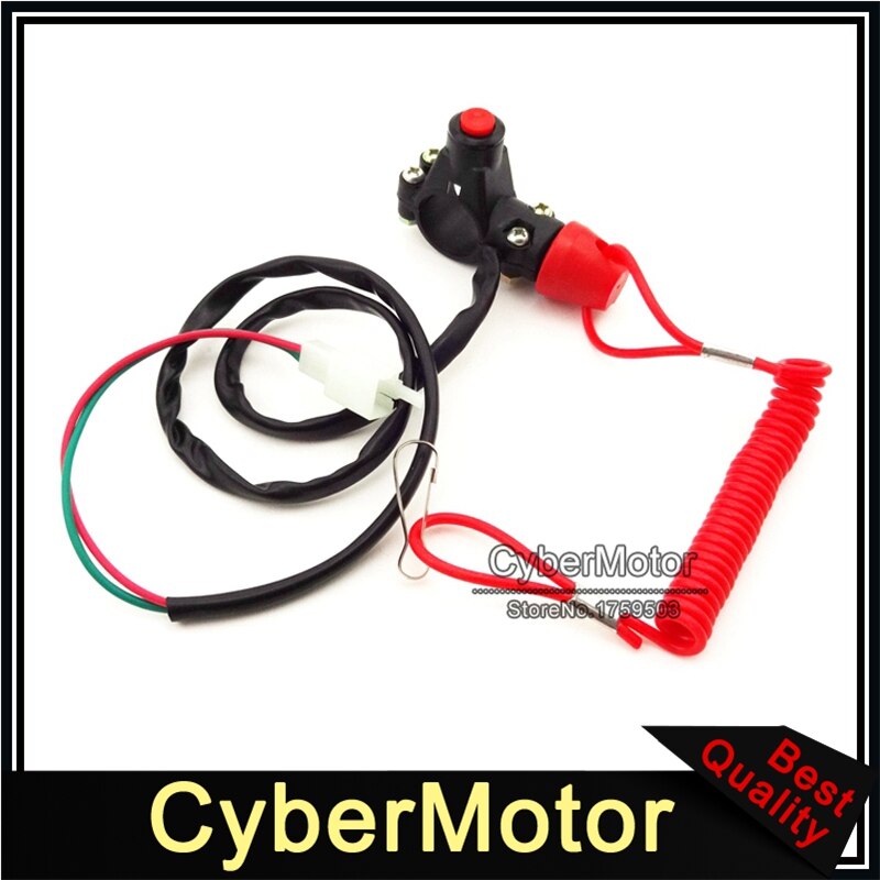 Off Tether Safety Stop Kill Switch Push Button For 2 Stroke Mini Moto Dirt ATV Quad 4 Wheeler Minimoto Pocket Bike