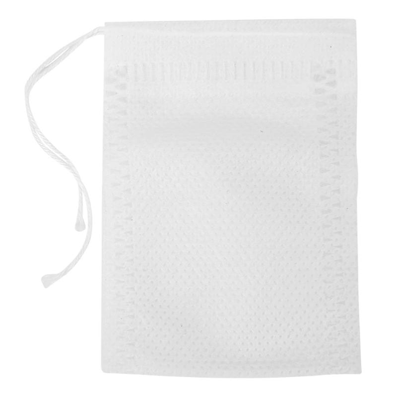 Bolsa de té con cordón no tejido, herramienta de filtro con sello, suministros de hierbas aromáticas, bolsas de té con cuerda, papel de filtro, 50/100 Uds.: 100pcs 9x10cm