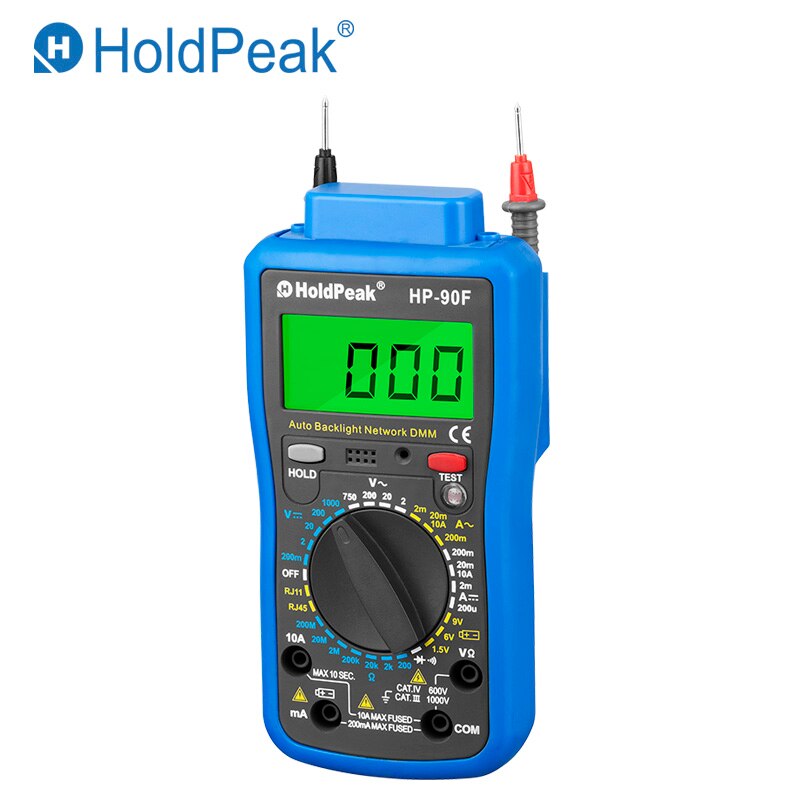 HoldPeak HP-90F Multimetro Digital HoldPeak HP-90F Digital Network Multimeter Meter with Telephone Line and Network Cable Test