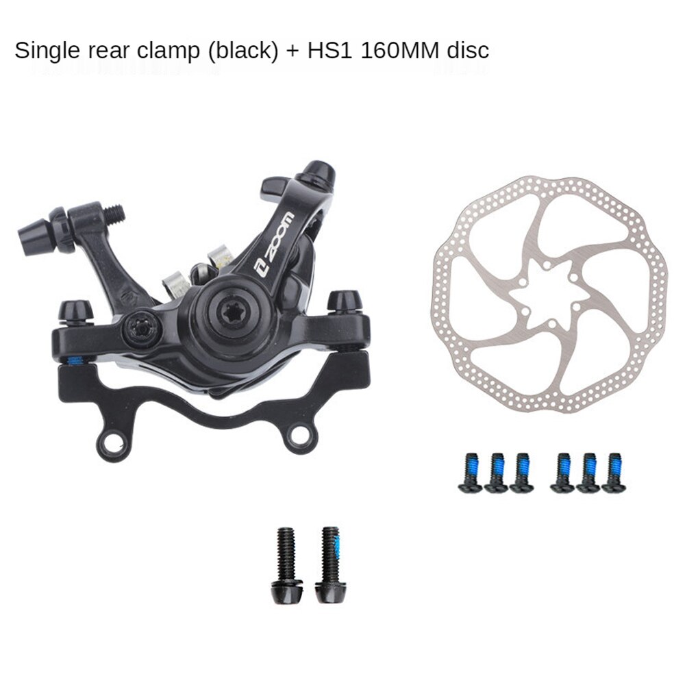 Zoom Fiets Remmen Mtb Fiets Voor Achter Brake Aluminium Mechanische Disc Bidirectionele Remklauw Met Disc F160 R160: rear brake disk B