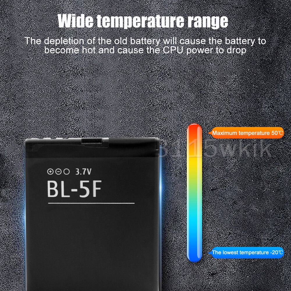 BL-5F BL5F BL 5F Remplacement Batterie De Téléphone Pour Nokia N95 N96 N98 N99 N72 N78 N93i 6290 E65 6290 6210S/N 6710N N95 C5-01 E65 X5
