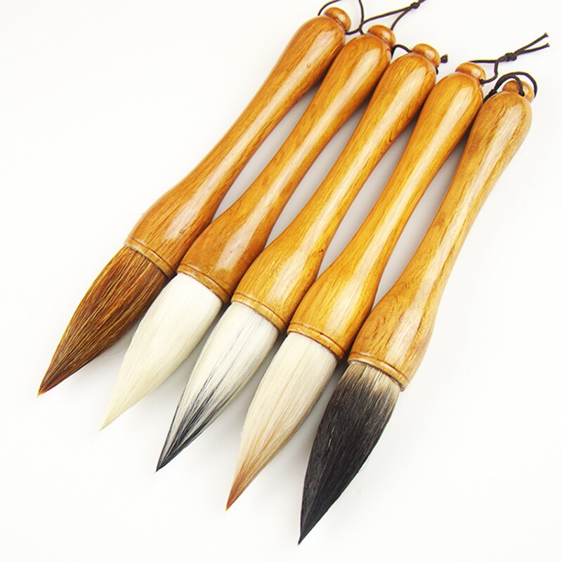 Chinese Calligraphy Brush Pen Woolen Weasel and Rabbit Multiple Hairs Hopper-shaped Brush the Scholar&#39;s Four Jewels