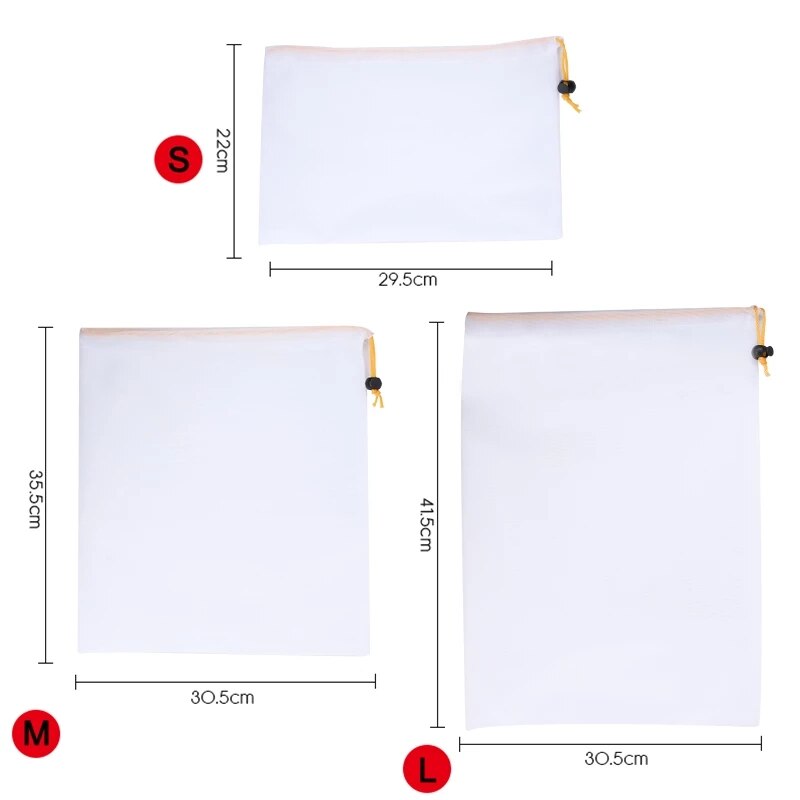 Eco Friendly Bags for Vegetables Fruit Reusable Produce Mesh Vegetable Bags kitchen Storage Net Washable Bag Food Storage