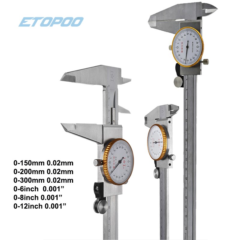 Calibrador Vernier de Metal de acero inoxidable, 0-150mm/200mm/300mm, 0,02mm, micrómetro a prueba de golpes, Mikrometr