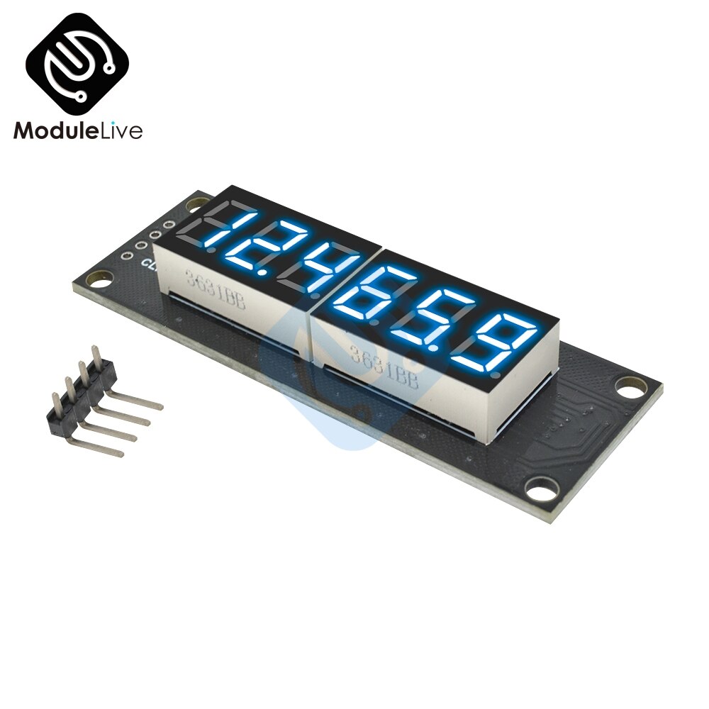 Tm1637 6 bitar 5v digital ledd displaymodul för arduino 7 segment 0.36 tum decimal klocka röd anodrör dubbel prickar modul