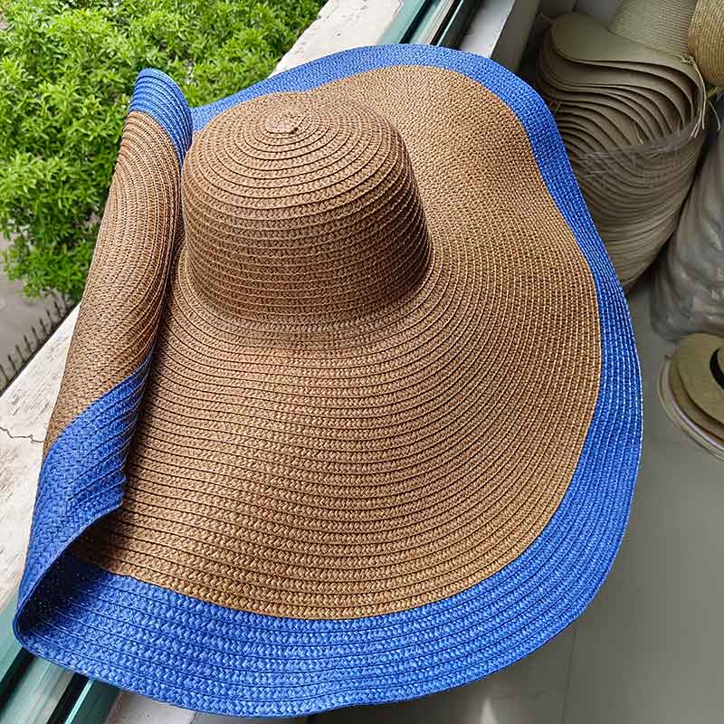 60CM diametro cappello a tesa larga parasole da donna cappello da suola francese uomo donna spiaggia viaggio cappello di paglia cappello da suola pieghevole estivo tutto'ingrosso: 07
