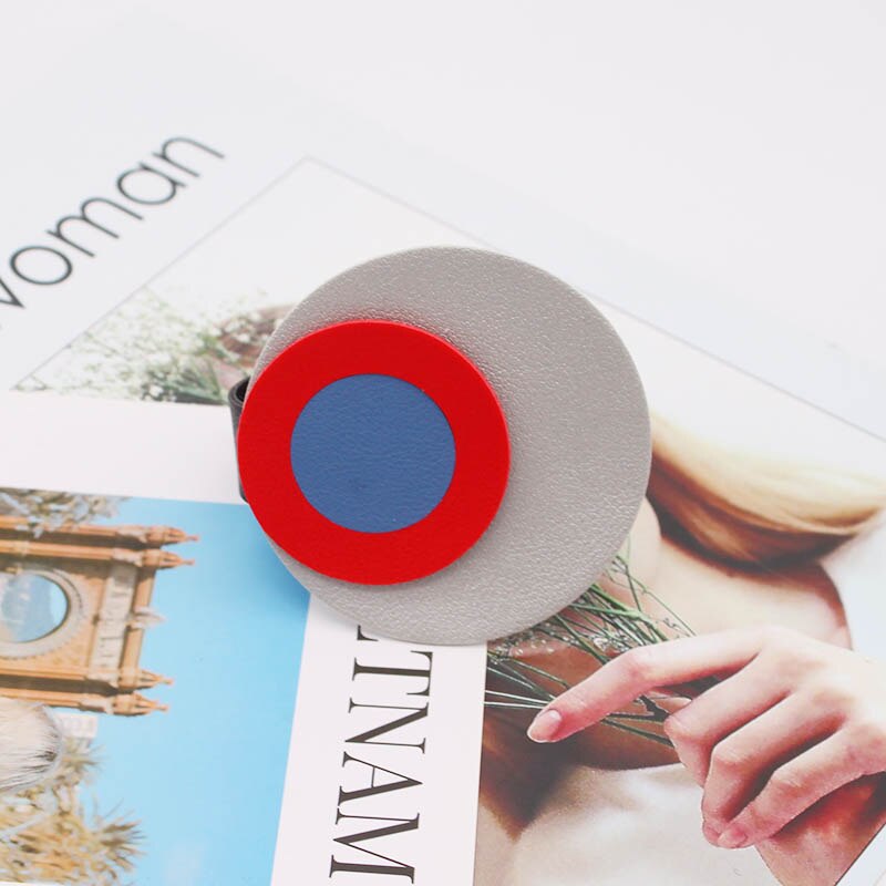 Handgemachte Leder Armbänder Für frauen Handgelenk Farbe kreis Schmuck Klassische Punk Stil Leder Kette Armbänder Mädchen: 2