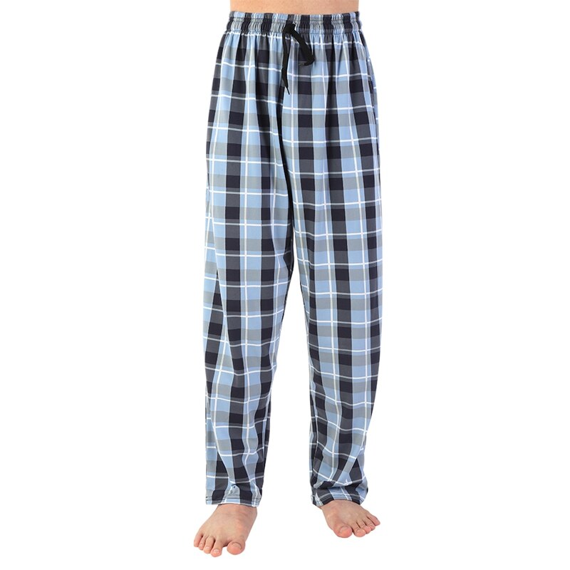 Zomer Katoen Slaap Bodems Mannen Eenvoudige Nachtkleding Broek Voor Mannelijke Casual Plaid Heren Broek Thuis Broek: L / M