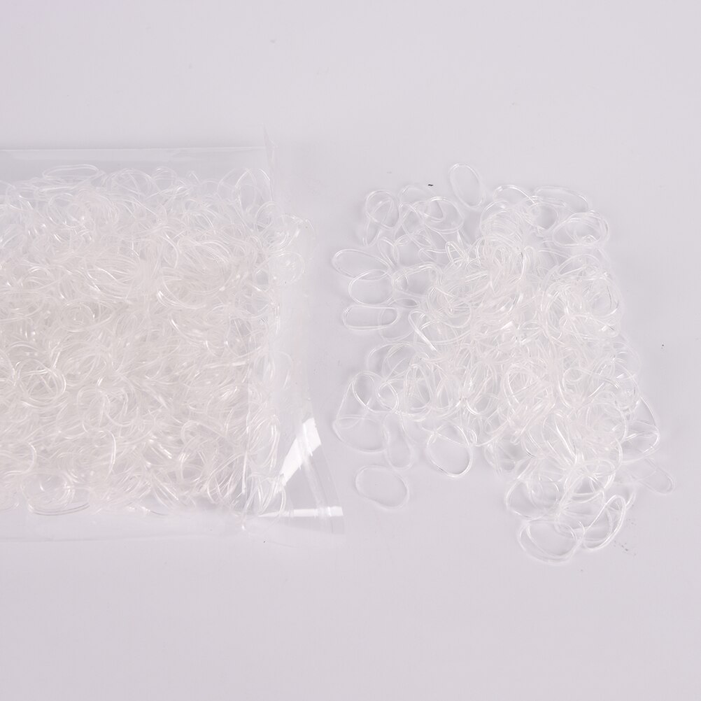 Élastique Transparent pour cheveux, 1000 pièces/paquet, bande en caoutchouc pour femmes et filles, attache queue de cheval, accessoires, outil de coiffure