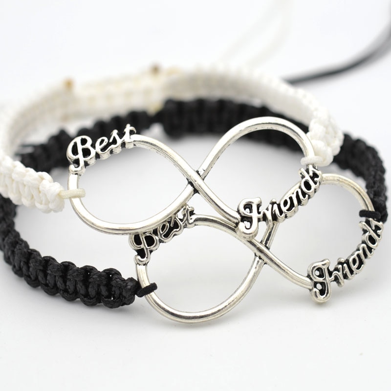Beste Vrienden Sieraden Voor Paar Infinity Charm Rope Chain Romantische Pulseira Feminina Armbanden voor Vrouwen