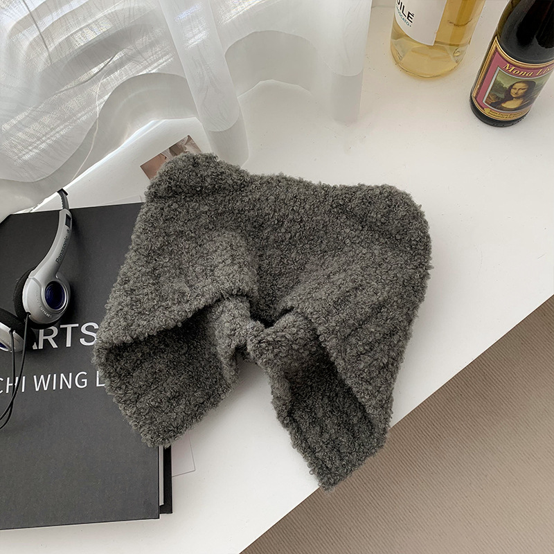 Japanse Kawaii Vrouwen Hoeden Schattige Beer Oren Pluche Mutsen Herfst En Winter Warm Gehoorbescherming Gebreide Touw Bommenwerper Hoed: YELLOW