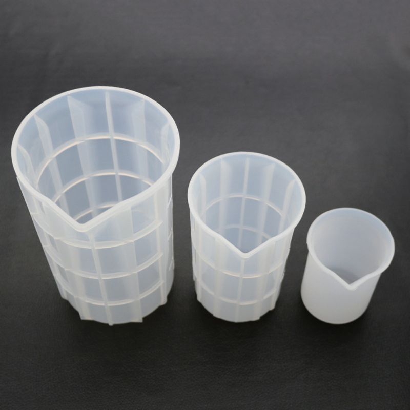 3Pcs 100ml 350ml 750ml Flexible Silicone Large Measuring Cups Mixing Cups Baking Tools Resin Casting Jewelry Tools Kit