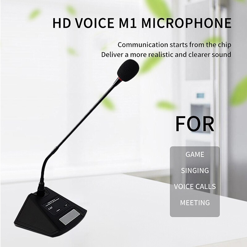 Wireless Microphone Desktop Gooseneck Condenser Microphone for Computer Teaching Conference Room