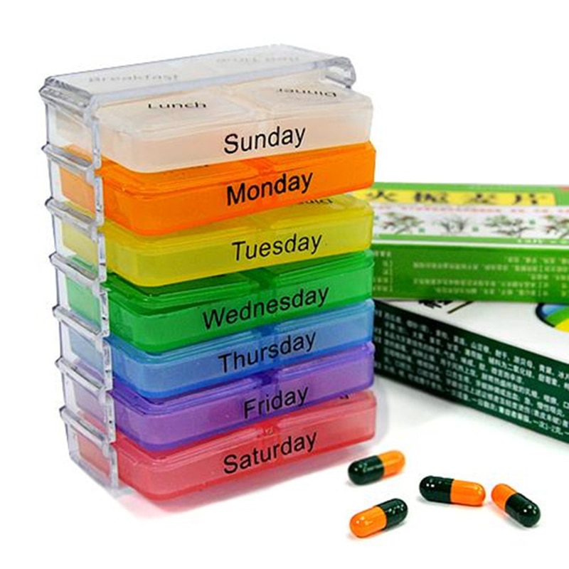 Wekelijkse Dagelijks 7 Dagen Pillendoos Case Tablet Container Sorter Geneeskunde Houder Organizer Pill Splitters Gezondheidszorg