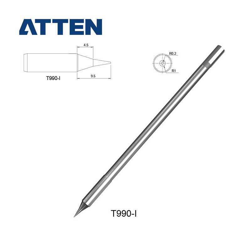 ATTEN T990-K/I/B/BC2/C1 Soldering Iron Tip for ST990 ST8602D Soldering Station: black