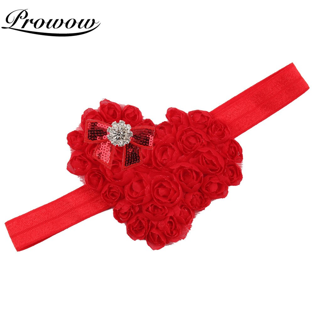 ABDO Small Flowers Elastic Baby Headband For Girls Love Valentine's Day Costume Baby Hair Accessories Girl Hairband
