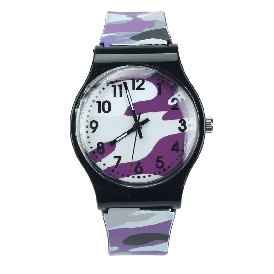 Kinderen Horloges Camouflage Stijl Jongen Meisjes LED Analoge Quartz Horloge Rubber Sport horloge kids Relogio Masculino # D: C
