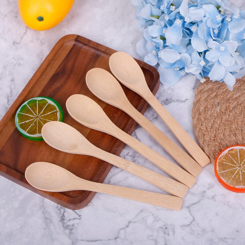 5 Stks/partij Bamboe Jam Lepel Ecofriendly Servies Bamboe Scoop Koffie Honing Thee Stirrer Baby Honing