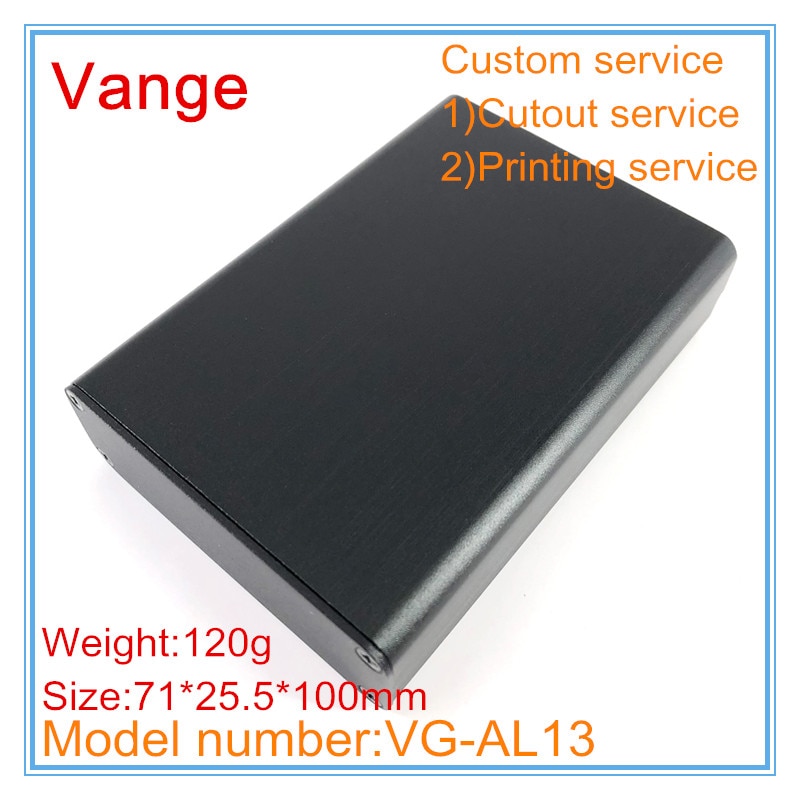 1pcs/lot sand blasting injected aluminum diy box 6063-T5 aluminum enclosure cases 71*25.5*100mm for control device