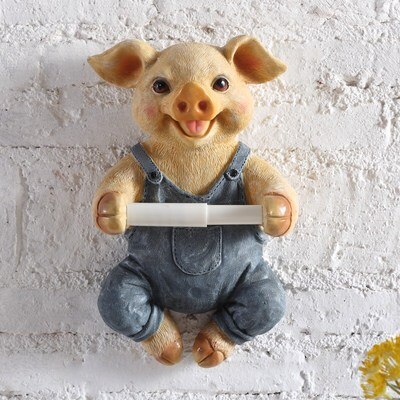 Grijze Hond Toiletrolhouder Wc Hygiëne Hars Lade Gratis Punch Hand Tissue Doos Huishoudelijke Papieren Handdoek Houder Reel Spool apparaat: 5