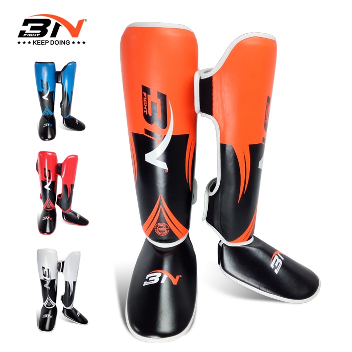 BNPRO boxe protège-tibia Protection de boxe de coup de pied karaté Taekwondo entraînement jambe cheville Protection adulte être courageux jambières