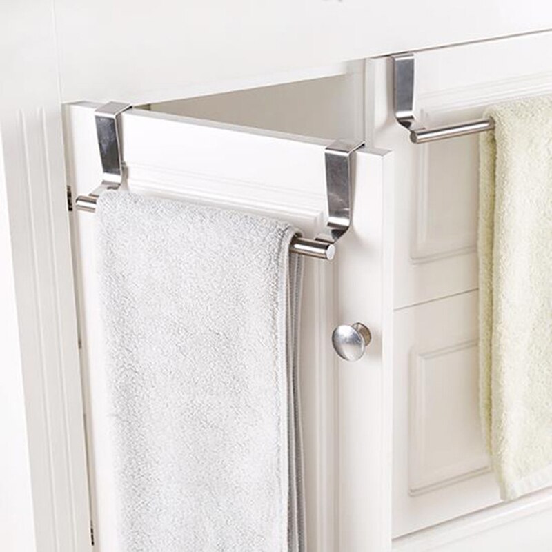 Edelstahl Handtuch Gestell Zauberstab Montiert Schlecht Handtuch Halfter Stehen Küche Schrank Tür Hängen Veranstalter Regal Hause Lagerung