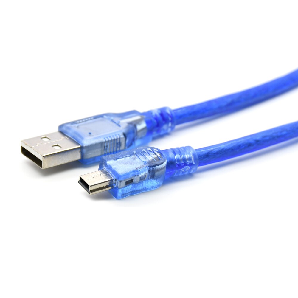 Mini USB Cable Mini USB to USB Fast Charge Data Cable 1M transparent blue for MP3 MP4 Player Car DVR GPS Digital Camera HDD