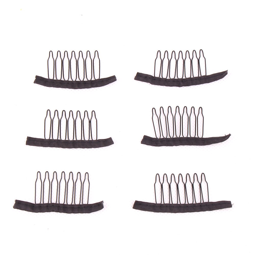 50-100 Stuks Zwarte Pruik Kam Goedkope Pruik Clips Kammen Hair Extensions Clips Comfortabele Pruik Clips Top Roestvrij Staal pruik Maken Tool