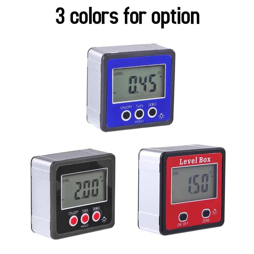 Portatile Orizzontale angolo metro digitale Goniometro Inclinometro Livello Elettronico Scatola di base Magnetica Strumento di Misura con Schermo LCD Dello Schermo