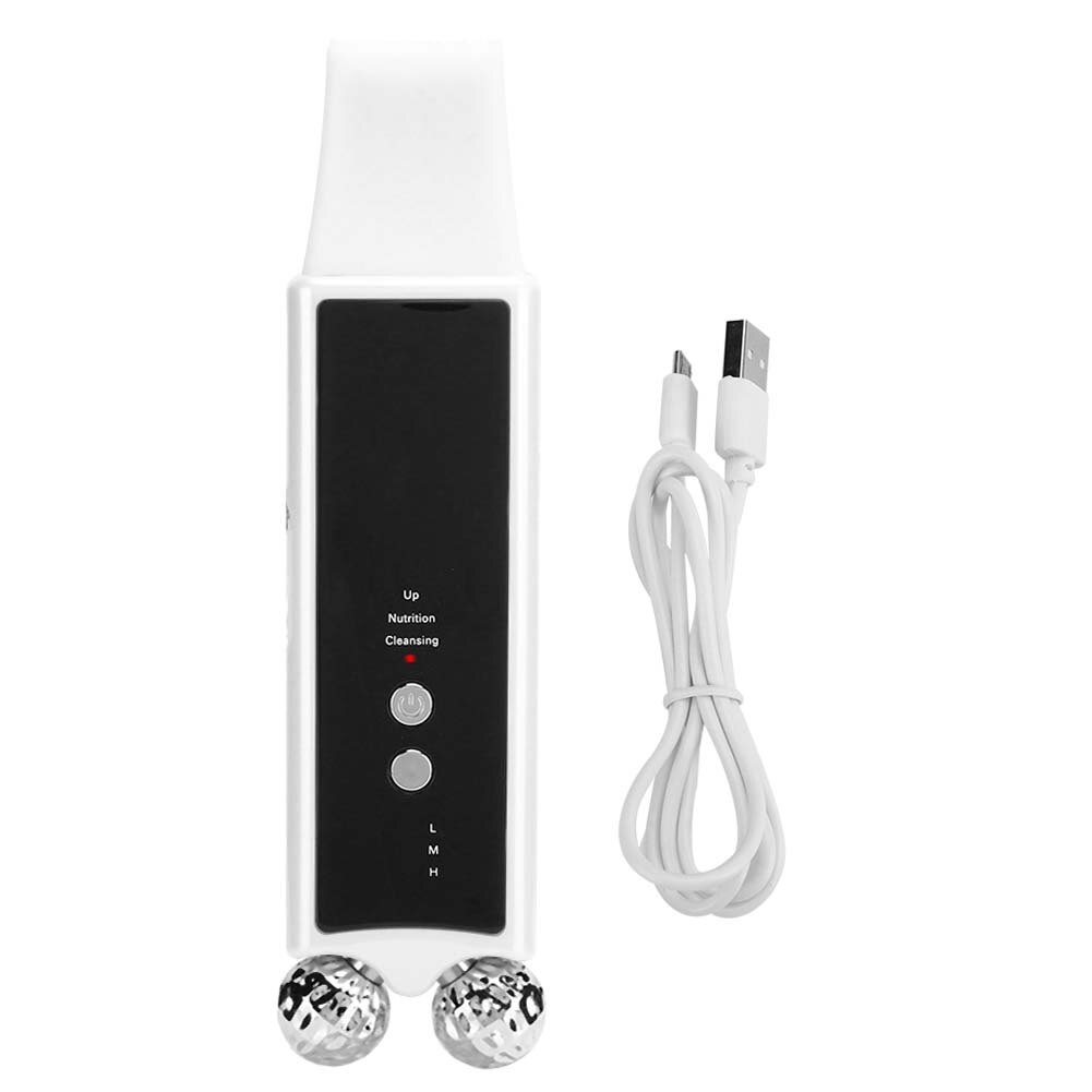 3D EMS Double-Roller Ultrasonic Skin Scrubber Blackhead Removal Beauty Machine