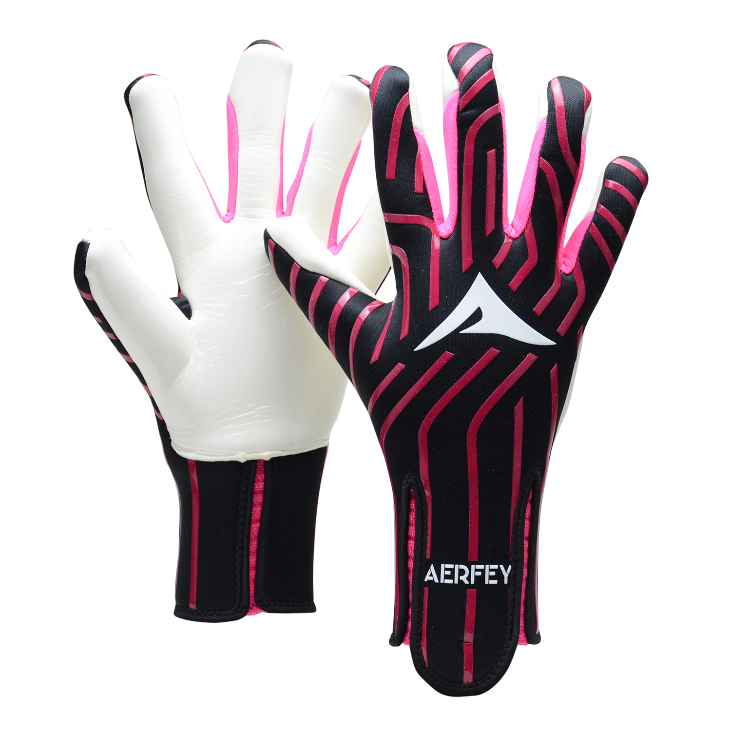 Aerfey fotbollsmålvaktshandskar latex 4 mm förtjockade skydd målvakt sport fotbollsmålvakt fotbollshandskar: Röd / S