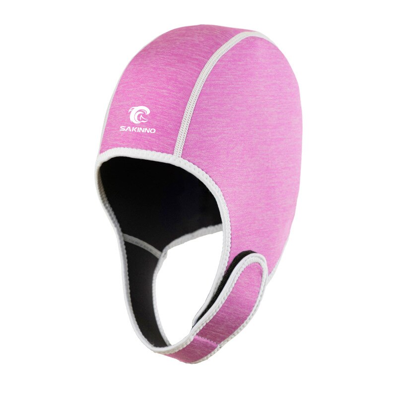 Gorro de buceo de neopreno de 2MM para hombre y mujer, resistente a los rayos UV, a prueba de sol, gorro de esnórquel para surf, capucha térmica, gorro de natación para invierno: Rosa