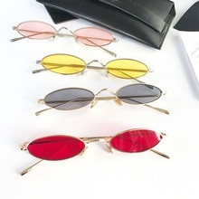 Gafas de sol pequeñas Steampunk Vintage para hombre y mujer, anteojos de sol pequeños con marco de aleación, adorables, Mini gafas ovaladas, protección UV400