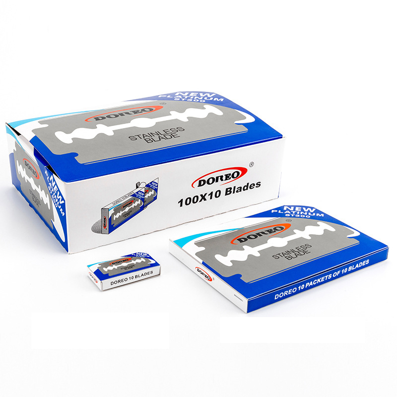 100Pcs Double-sided Razor Blades Stainless Steel Safety Men Shaving Blade for Classical Barber Manual Shaver Face Care Tool