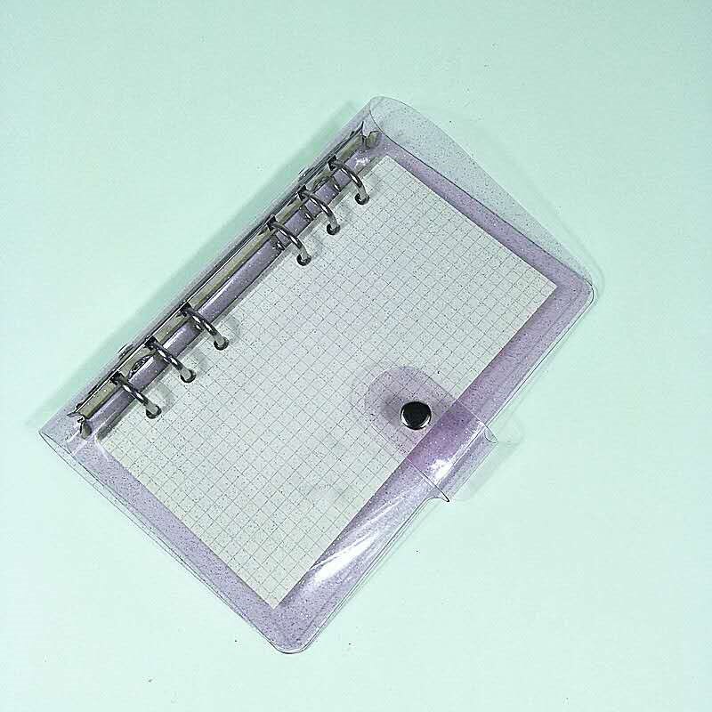 A5A6A7 New Arrival lśniąca okładka Notebook przezroczysty pcv okładka notesu luźny pamiętnik cewki pierścień Planner Waterproo