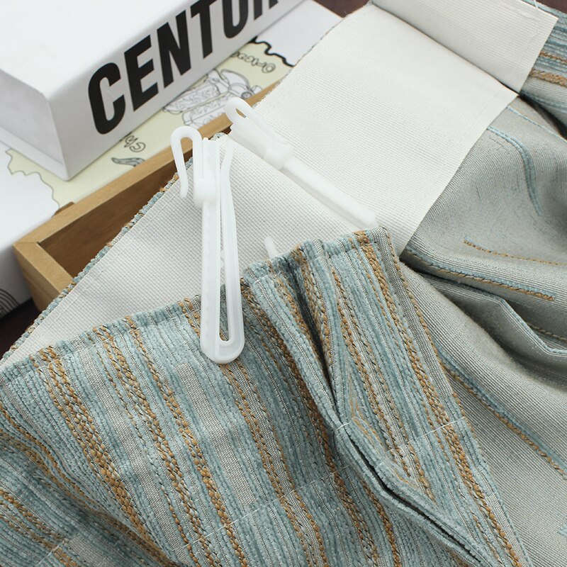 Ganchos colgantes de plástico para cortina, 50 unidades, color blanco, , CP057C
