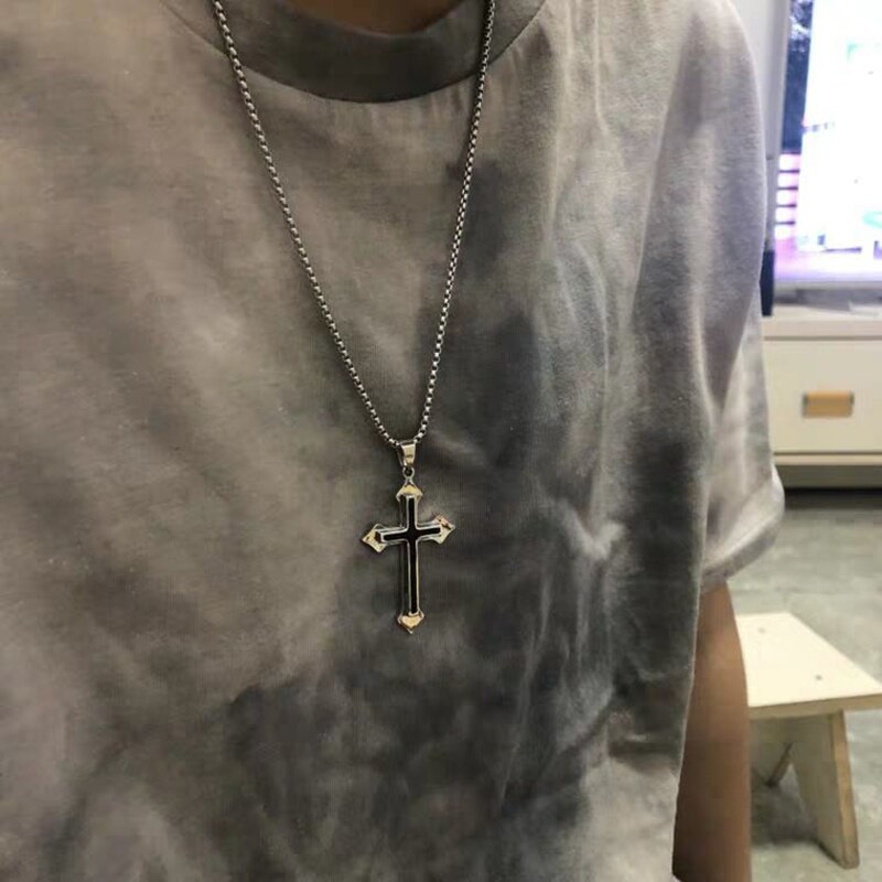Vintage Gothic Hollow Cross Hanger Collier Zilver Kleur Cool Street Style Ketting Voor Mannen Vrouwen Hals Sieraden