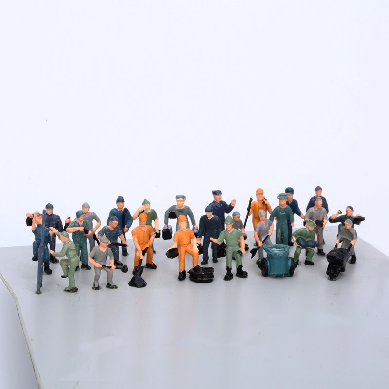 27PCS 1:87 HO Scale Model railway Workers landscape model train railway layout scenery DIY miniature dioramas display gaming