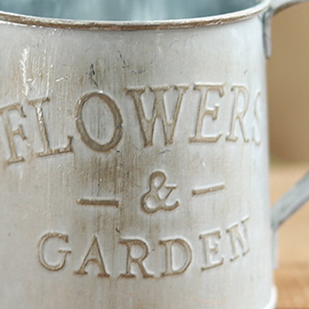 Flower Vase Can Rustic Style Iron Metal Jug Pitcher Tin Bucket Watering Can Shape Portable Pot for Home Wedding Party D