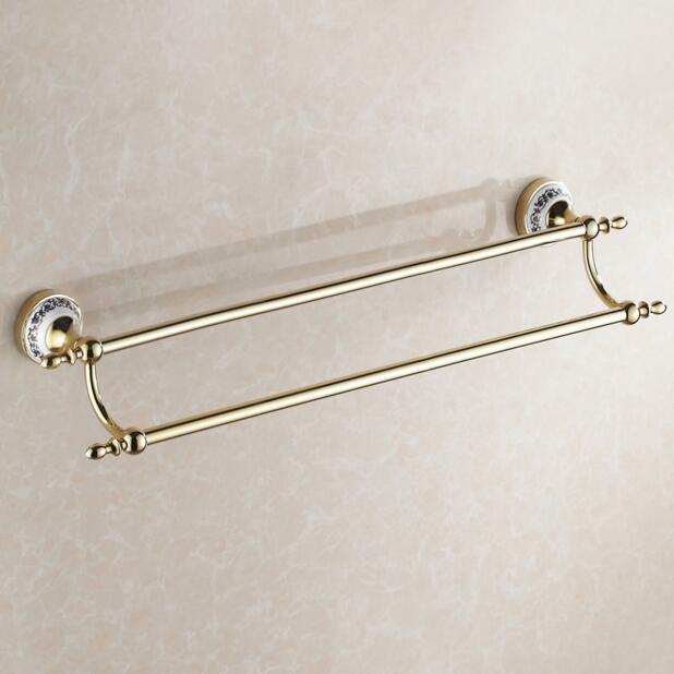 de porcelana azul y blanca cromada de cerámica (60 cm), toallero individual, toallero, toallero, accesorios de baño 7015: golden