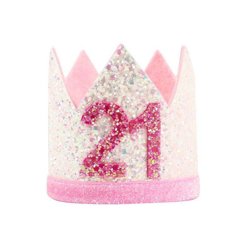 Verjaardagsthema glitterstof verjaardagshoedjes feest baby muts mini hoed eerste verjaardag feestversiering volwassen verjaardag nummer hoed: Donkergrijs