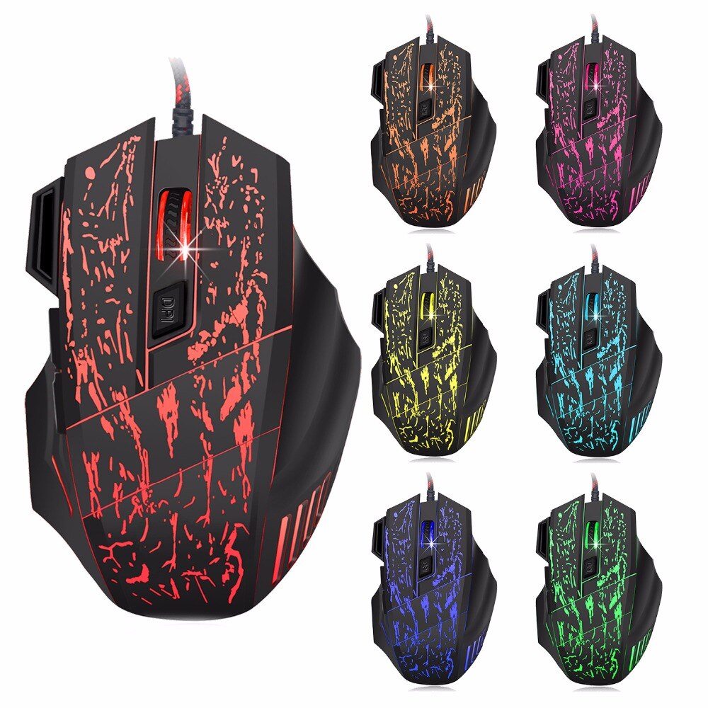 Russian keyboard mouse combo Backlit LED gaming led 3color fingerboard +Colorful gaming mouse breathing light 7 buttons 3600DPI